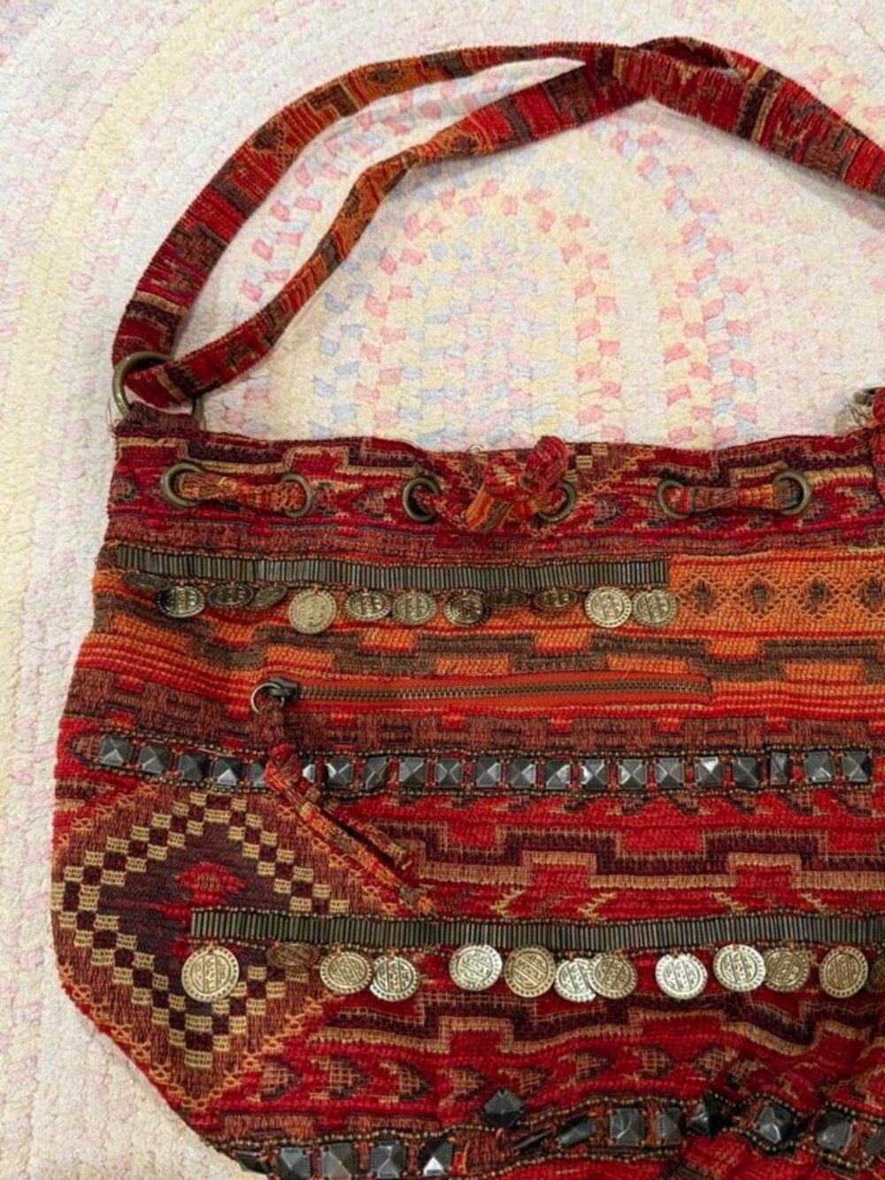 Boho shoulder tote bag
